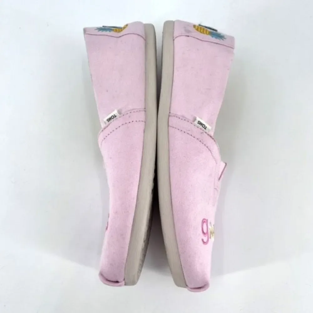 Toms Women's Alpargata Light Pink Good‎ Vibes Loafers Size 7.5